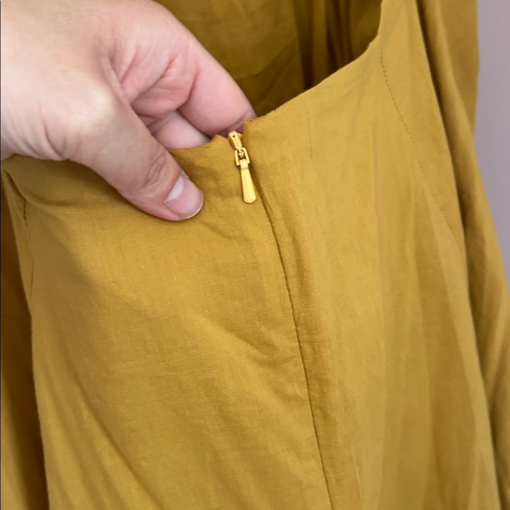 NWT Chakeris Charleston Yellow Flowy Cut out Maxi Dress Off the Shoulder Size S - Picture 7 of 15